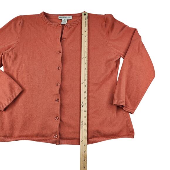 Orange Sweater Cardigan Womens XL Knit Button Up Long Sleeve Comfy All Seasons - Picture 13 of 14